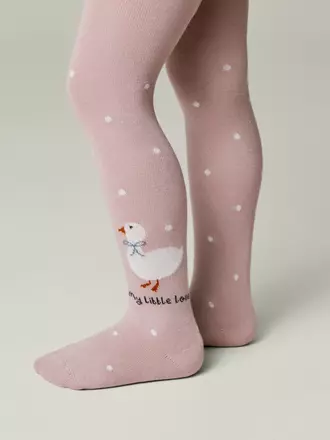 Колготки с рисунком «уточка» tip-top 713 пепельно-розовый, , 80-86 (14), CONTE-KIDS, - 1