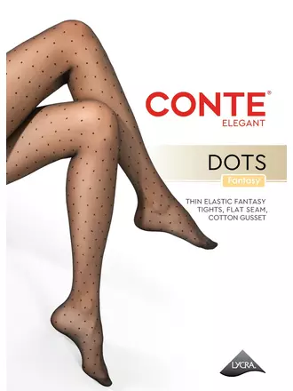Колготки фантазийные с точками conte dots nero, , 2, CONTE ELEGANT, - 1