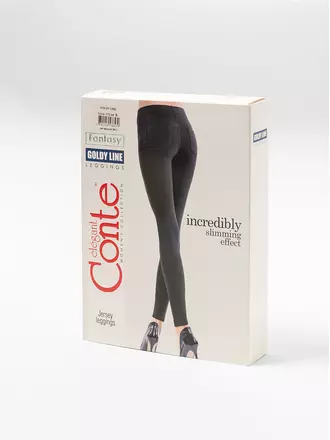 Леггинсы женские conte goldy line black, , 170-90/XS, CONTE ELEGANT, - 1