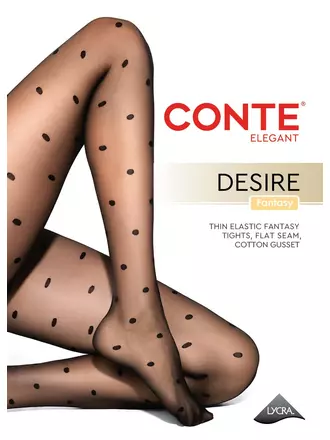 Колготки женские в горошек desire nero, , 3, CONTE ELEGANT, - 1