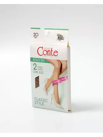 Гольфы женские solo 20 (2 пары), , 36-39 (23-25), CONTE ELEGANT, - 1