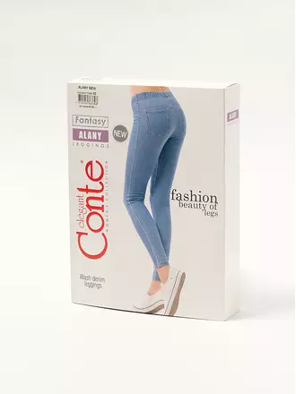 Ультрамодные джеггинсы с россыпью из стразов alany new blue-denim, , 170-90/XS, CONTE ELEGANT, - 1