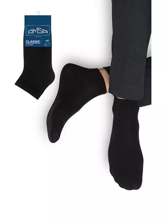Короткие мужские носки omsa classic 201 nero, , 45-47 (29-31), OMSA, - 1