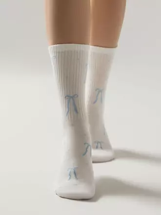 Удлиненные женские хлопковые носки conte active 1103 молочный, , 36-39 (23-25), CONTE ELEGANT, - 1