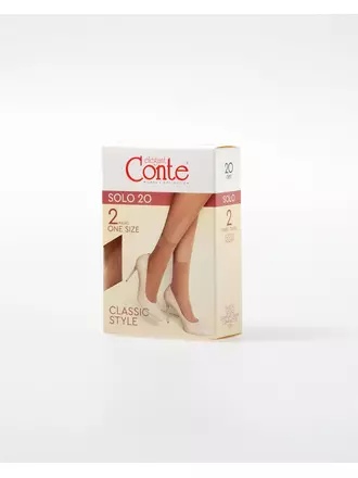 Носки женские solo 20 (2 пары) nero, , 36-39 (23-25), CONTE ELEGANT, - 1
