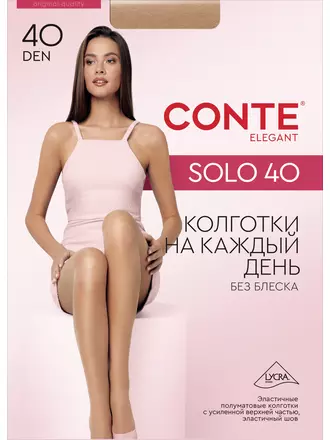 Полуматовые колготки с шортиками conte solo 40 den nero, , 3, CONTE ELEGANT, - 1