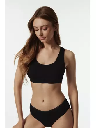 Бюстье женское из хлопка lbe 2018.1 basic collection black, , 170-92/M, CONTE ELEGANT, - 1