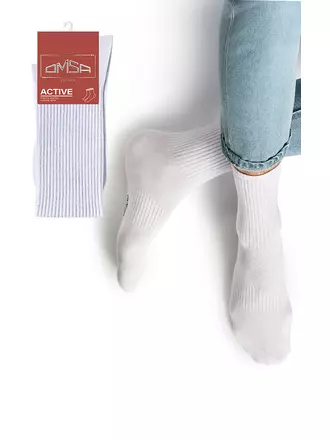 Мужские спортивные носки omsa active 116 bianco, , 36-38 (23-25), OMSA, - 1