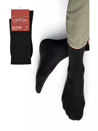 Мужские спортивные носки omsa active 116 nero, , 36-38 (23-25), OMSA, - 1