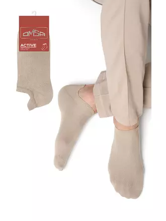 Укороченные мужские носки omsa active 124 beige, , 39-41 (25-27), OMSA, - 1
