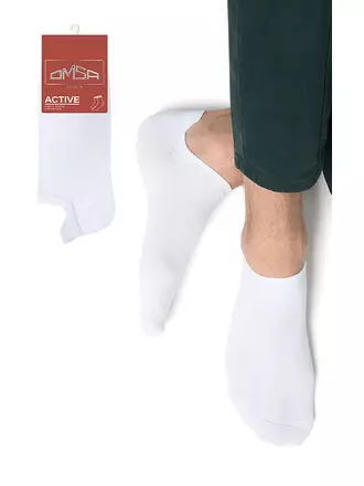 Укороченные мужские носки omsa active 124 bianco, , 42-44 (27-29), OMSA, - 1