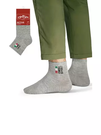 Мужские короткие носки omsa active 117 grigio melange, , 45-47 (29-31), OMSA, - 1