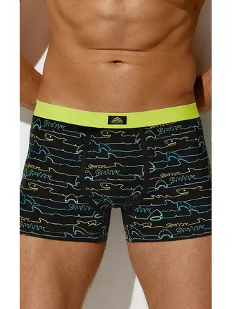 Трусы мужские боксеры omsa omu 1234-24b style nero/lime, , 54 (3XL), OMSA, - 1