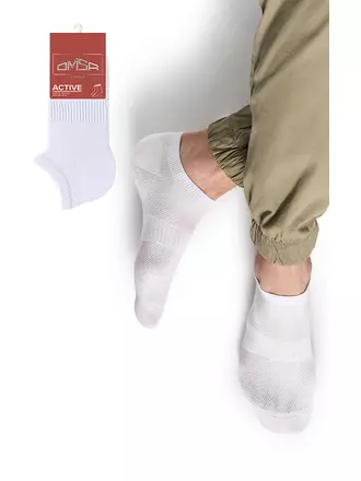 Мужские укороченные носки omsa active 119 bianco, , 39-41 (25-27), OMSA, - 1