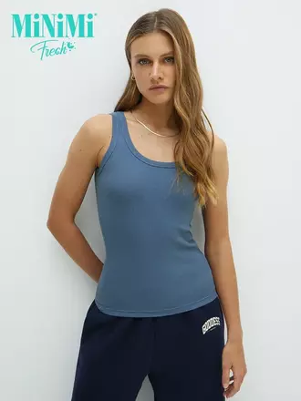 Майка женская на широких бретелях из кашкорсе minimi 1321_01ce jeans, , 42 (XS), MINIMI, - 1