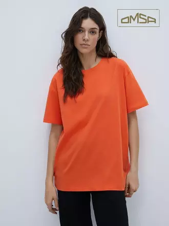 Женская футболка oversize из 100% хлопка omsa omt_d1301 arancio, , 50 (XL), OMSA, - 1