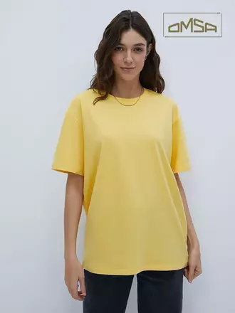 Женская футболка oversize из 100% хлопка omsa omt_d1301 giallo, , 50 (XL), OMSA, - 1