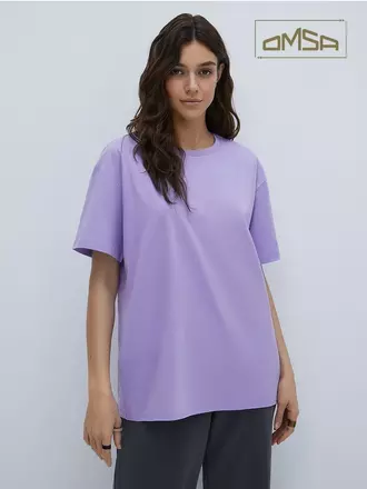 Женская футболка oversize из 100% хлопка omsa omt_d1301 lilla, , 46 (M), OMSA, - 1