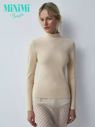 Водолазка женская из кашкорсе minimi mi 1711с fresh beige, , 44 (S), MINIMI, - 1