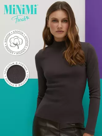 Водолазка женская из кашкорсе minimi 1711с fresh cioccolata, , 44 (S), MINIMI, - 1