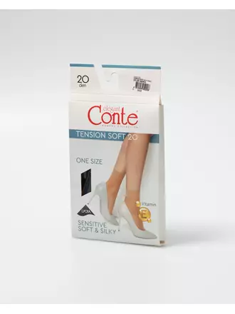Носки женские conte tension soft 20 (1 пара) nero, , 36-39 (23-25), CONTE ELEGANT, - 1
