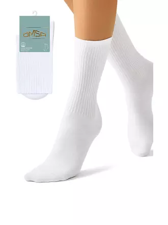 Женские высокие спортивные носки omsa active 152 bianco, , 36-38 (23-25), OMSA, - 1