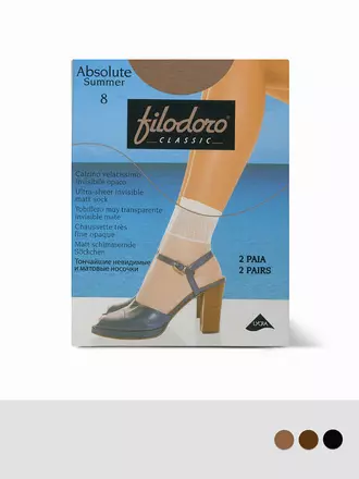 Ультратонкие женские носки (2 пары) filodoro absolute summer 8 nero, , 0 (UNI), FILODORO, - 1
