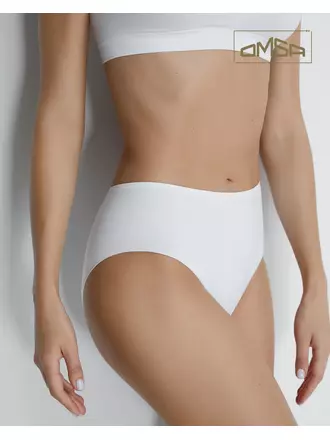 Женские трусы-слипы из микрофибры omsa oms222 slip midi bianco, , 44 (2/S), OMSA, - 1