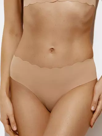 Трусы женские слипы (лазерная обработка края) omsa omd 2213b invisible slip beige, , 42 (XS), OMSA, - 1