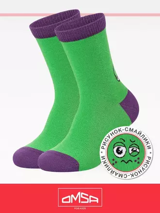 Носки детские (смайлики) omsa kids calzino 21p42 erba, , 27-30 (16-18), OMSA, - 1