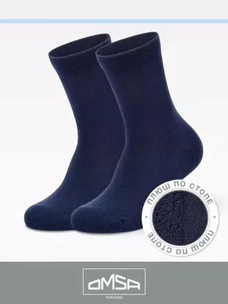 Детские носки с махровой стопой omsa kids calzino 21c04 blu, , 23-26 (14-16), OMSA, - 1