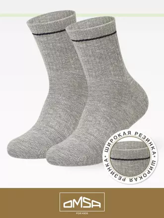 Носки детские с высокой резинкой omsa kids calzino 21s05 grigio melange, , 27-30 (16-18), OMSA, - 1