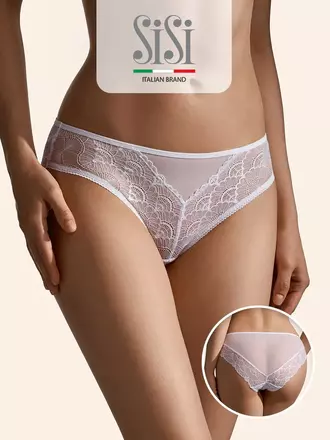 Трусы женские «слипы» из мягкой сетки sisi 2212b glamour slip bianco, , 42 (XS), SISI, - 1
