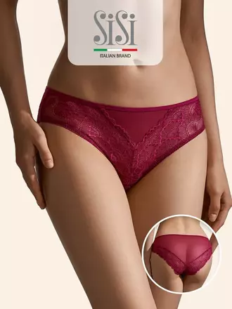 Трусы женские «слипы» из мягкой сетки sisi 2212b glamour slip bordo, , 42 (XS), SISI, - 1