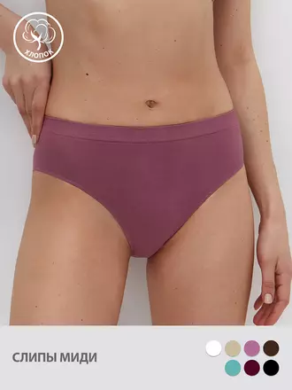 Бесшовные женские трусы «слипы» omsa omd 2221s cotton slip midi sherbet, , 44 (S), OMSA, - 1