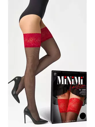 Чулки minimi ti amo 20 nero/rosso, , S/M, MINIMI, - 1
