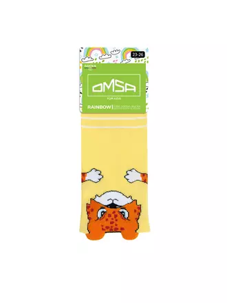 Носки детские с пикотами (зверята) omsa kids calzino 21p71 giallo, , 19-22 (12-14), OMSA, - 1