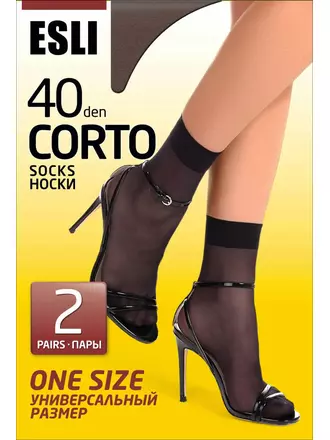 Носки женские esli corto 40 (2 пары) nero, , 36-39 (23-25), ESLI, - 1