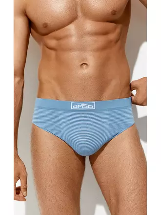 Трусы мужские «слипы» бесшовные omsa omu 2121s stripes vi blu сhiaro, , 54 (3XL), OMSA, - 1