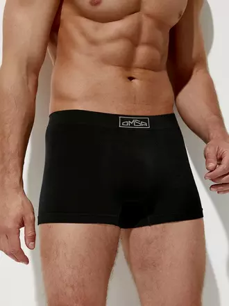 Трусы мужские боксеры бесшовные omsa omb 2235 viscose nero, , 52 (2XL), OMSA, - 1