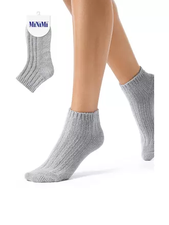 Женские зимние укороченные носки в рубчик minimi inverno 3304 grigio, , 35-38 (23-25), OMSA, - 1