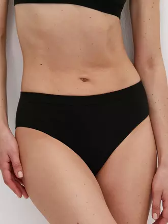 Бесшовные женские трусы «слипы» omsa omd 2221s cotton slip midi nero, , 44 (S), OMSA, - 1