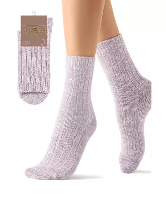 Высокие женские зимние носки с люрексом omsa comfort 353 lila, , 39-41 (25-27), OMSA, - 1