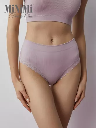 Женские трусы-слипы в рубчик minimi 2221s french chic slip midi rosa antico, , 46/48 (M/L), MINIMI, - 1
