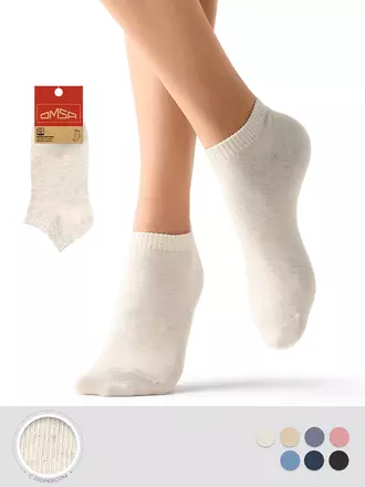 Женские укороченные носки с люрексом omsa eco 255 avorio melange, , 39-41 (25-27), OMSA, - 1