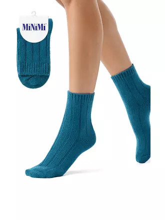 Женские зимние высокие носки в рубчик minimi inverno 3305 acqua, , 35-38 (23-25), OMSA, - 1