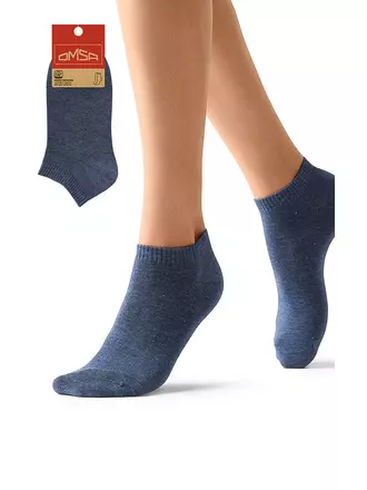 Женские укороченные носки с люрексом omsa eco 255 blu melange, , 35-38 (23-25), OMSA, - 1