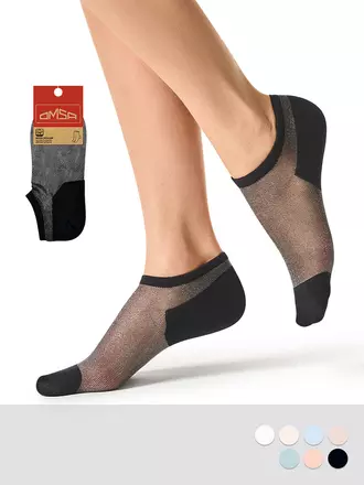 Женские суперукороченные носки omsa eco 251 nero, , 39-41 (25-27), OMSA, - 1