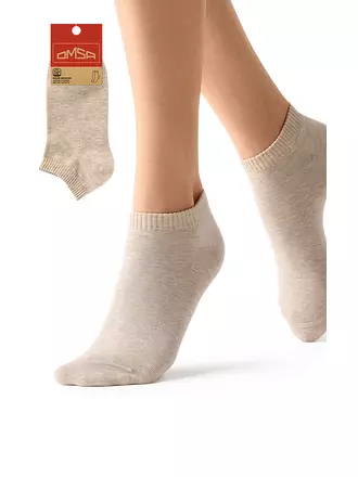 Женские укороченные носки с люрексом omsa eco 255 beige melange, , 39-41 (25-27), OMSA, - 1