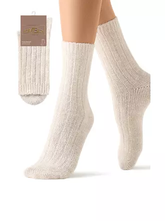 Высокие женские зимние носки с люрексом omsa comfort 353 beige, , 35-38 (23-25), OMSA, - 1